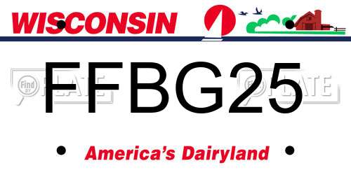 FFBG25 Wisconsin License Plate