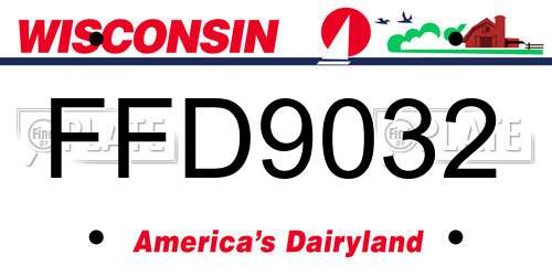 FFD9032 Wisconsin License Plate
