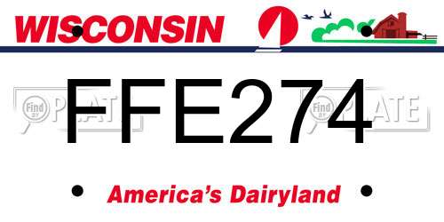 FFE274 Wisconsin License Plate