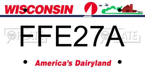 FFE27A Wisconsin License Plate