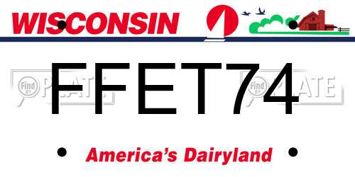 FFET74 Wisconsin License Plate