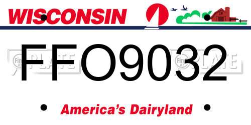 FFO9032 Wisconsin License Plate