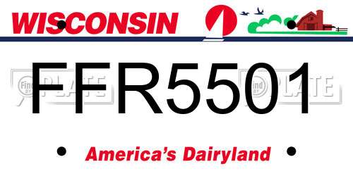 FFR5501 Wisconsin License Plate