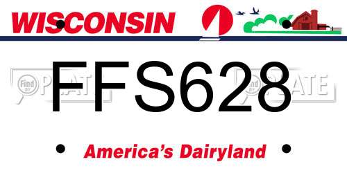 FFS628 Wisconsin License Plate