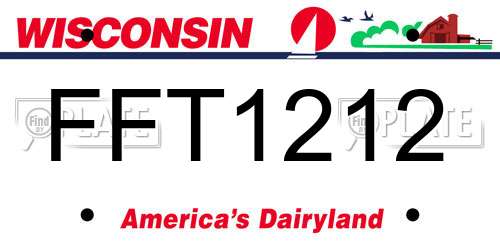 FFT1212 Wisconsin License Plate