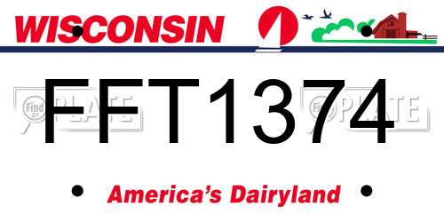 FFT1374 Wisconsin License Plate
