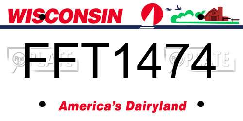 FFT1474 Wisconsin License Plate