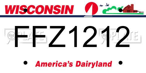 FFZ1212 Wisconsin License Plate