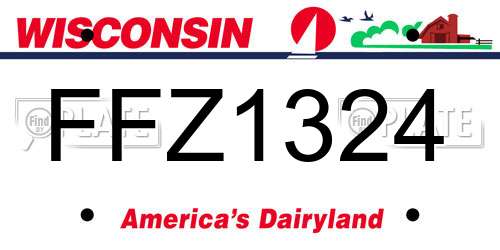 FFZ1324 Wisconsin License Plate
