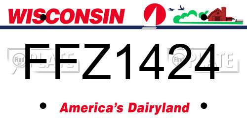 FFZ1424 Wisconsin License Plate