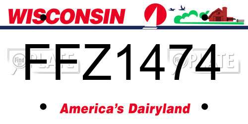 FFZ1474 Wisconsin License Plate