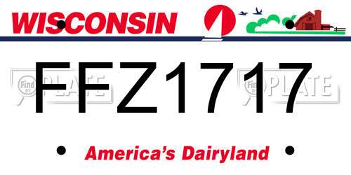 FFZ1717 Wisconsin License Plate