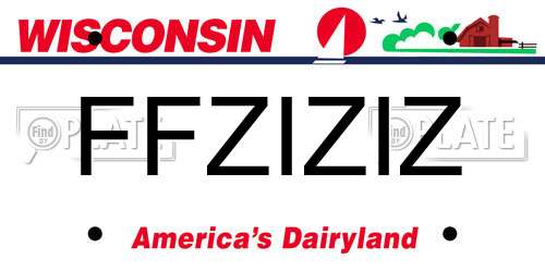 FFZIZIZ Wisconsin License Plate