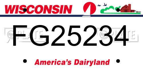 FG25234 Wisconsin License Plate