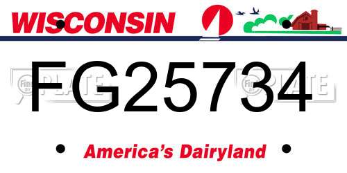 FG25734 Wisconsin License Plate