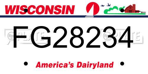 FG28234 Wisconsin License Plate