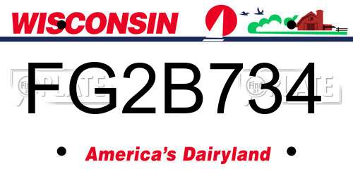 FG2B734 Wisconsin License Plate