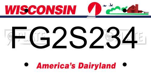 FG2S234 Wisconsin License Plate