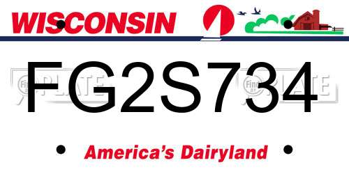 FG2S734 Wisconsin License Plate