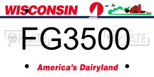 FG3500 Wisconsin License Plate