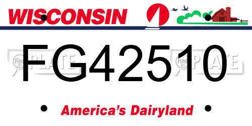 FG42510 Wisconsin License Plate