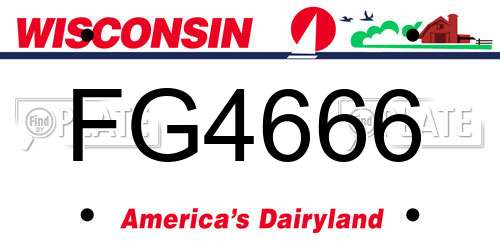 FG4666 Wisconsin License Plate