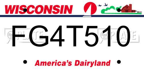 FG4T510 Wisconsin License Plate