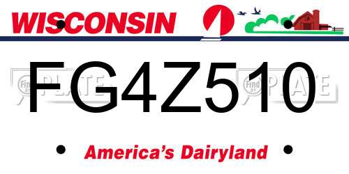 FG4Z510 Wisconsin License Plate