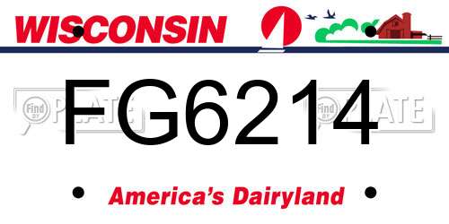 FG6214 Wisconsin License Plate