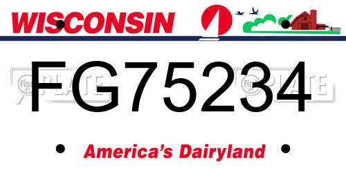 FG75234 Wisconsin License Plate