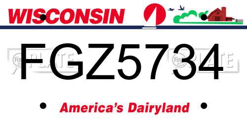 FGZ5734 Wisconsin License Plate
