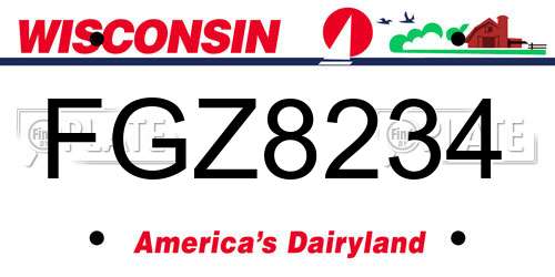 FGZ8234 Wisconsin License Plate