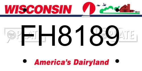 FH8189 Wisconsin License Plate