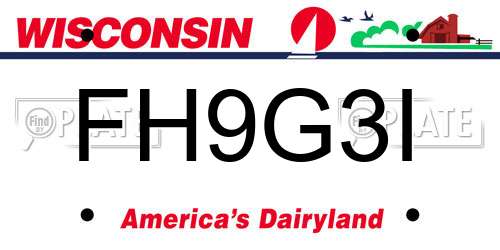 FH9G3I Wisconsin License Plate