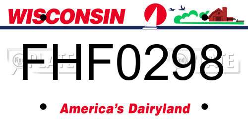 FHF0298 Wisconsin License Plate