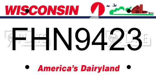 FHN9423 Wisconsin License Plate