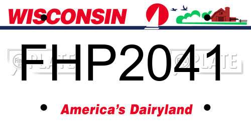 FHP2041 Wisconsin License Plate
