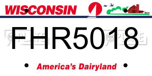 FHR5018 Wisconsin License Plate
