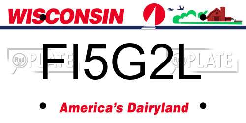 FI5G2L Wisconsin License Plate