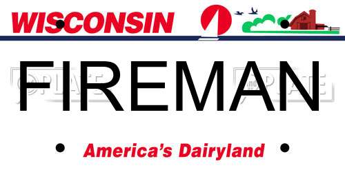 FIREMAN Wisconsin License Plate