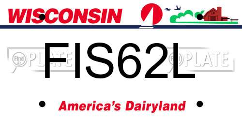 FIS62L Wisconsin License Plate
