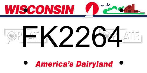 FK2264 Wisconsin License Plate