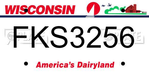 FKS3256 Wisconsin License Plate