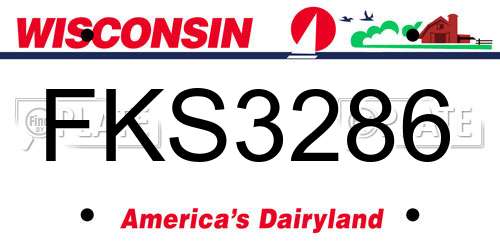 FKS3286 Wisconsin License Plate