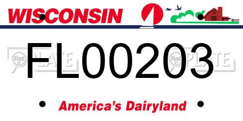 FL00203 Wisconsin License Plate