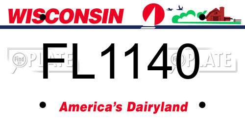 FL1140 Wisconsin License Plate