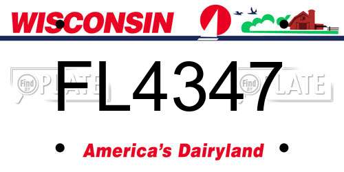 FL4347 Wisconsin License Plate
