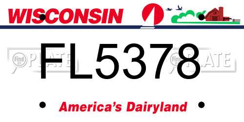 FL5378 Wisconsin License Plate