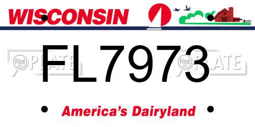 FL7973 Wisconsin License Plate