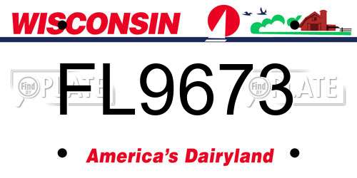 FL9673 Wisconsin License Plate
